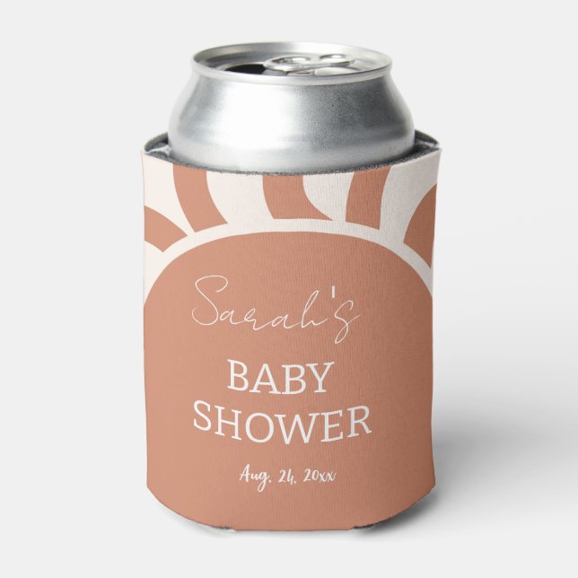 Moderne Earthy Boho Rainbow Baby Dusche Dosenkühler (Kanne Vorderseite)