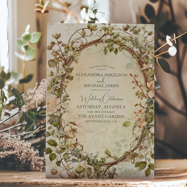 Moderne Earthy Tones Boho Floral Wedding Einladung (Von Creator hochgeladen)