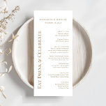 Moderne Eat Drink Celebrate Gold Typografy Wedding Menükarte<br><div class="desc">Chic Menü für Ihren Hochzeitsempfang,  Verlobungsfeier,  Probe-Dinner und andere Feiern mit "Eat Drink & Celebrate",  Ihre Vornamen und Veranstaltungsdatum in eleganter Goldserf-Typografie. Personalisieren Sie Ihre Speisekarte in einfacher Goldtypografie.</div>