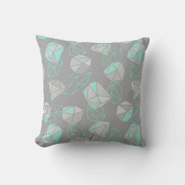 Moderne Edelsteine Muster Gray & Aqua Kissen