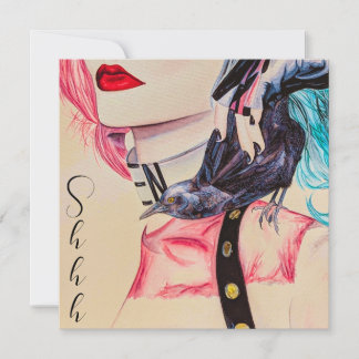 Moderne Edgy Punk Rock Girl Überraschung Geburtsta Einladung