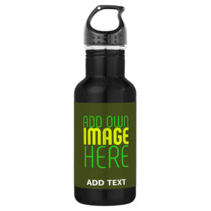 MODERNE EDITABLE ARMY GREEN IMAGE TEMPLATE EDELSTAHLFLASCHE