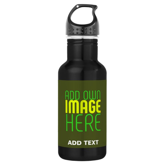 MODERNE EDITABLE ARMY GREEN IMAGE TEMPLATE EDELSTAHLFLASCHE (Vorderseite)
