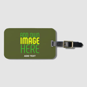MODERNE EDITABLE ARMY GREEN IMAGE TEMPLATE GEPÄCKANHÄNGER