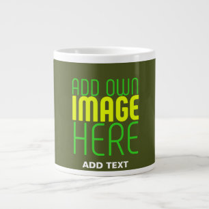 MODERNE EDITABLE ARMY GREEN IMAGE TEMPLATE Jumbo-Tasse