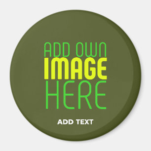MODERNE EDITABLE ARMY GREEN IMAGE TEMPLATE MAGNET