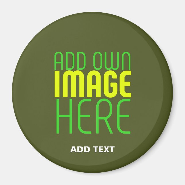 MODERNE EDITABLE ARMY GREEN IMAGE TEMPLATE MAGNET (Vorne)