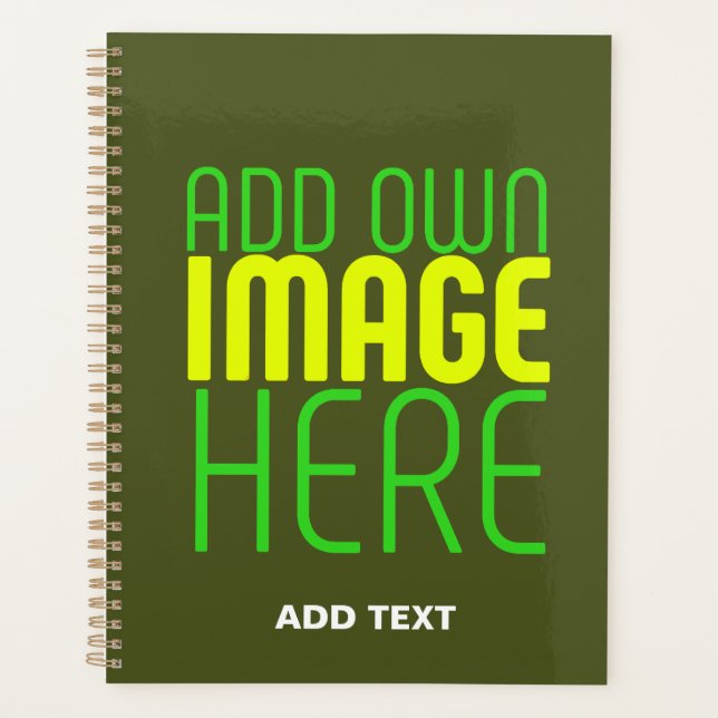 MODERNE EDITABLE ARMY GREEN IMAGE TEMPLATE PLANER (Vorderseite)