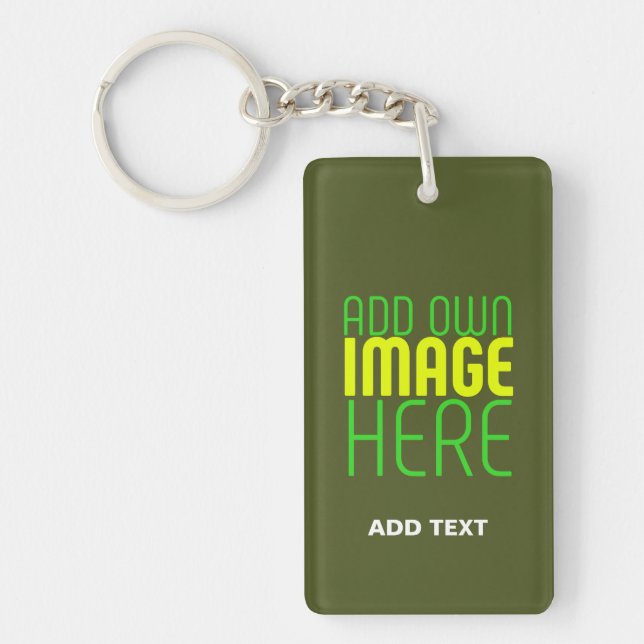 MODERNE EDITABLE ARMY GREEN IMAGE TEMPLATE SCHLÜSSELANHÄNGER (Vorderseite)