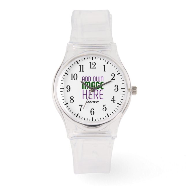 MODERNE EDITABLE EINFACHE, KLARE BILDTEXTVORLAGE ARMBANDUHR (Vorderseite)