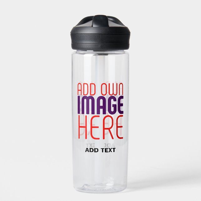 MODERNE EDITABLE EINFACHE, KLARE BILDTEXTVORLAGE TRINKFLASCHE (Vorderseite)