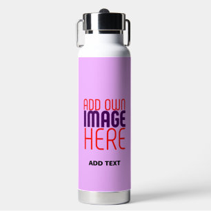 MODERNE EDITABLE EINFACHE MAUVE BILDERTEMPLATE TRINKFLASCHE