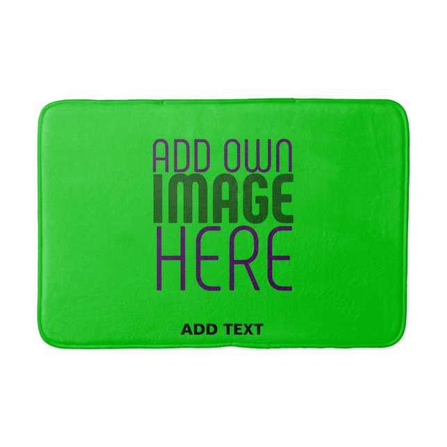 MODERNE, EDITABLE LIME GREEN BILDTEXTVORLAGE BADEMATTE (Vorderseite)