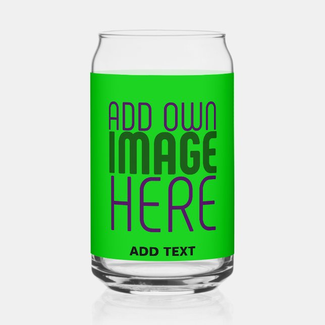 MODERNE, EDITABLE LIME GREEN BILDTEXTVORLAGE DOSENGLAS (Vorderseite)