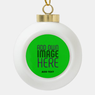 MODERNE, EDITABLE LIME GREEN BILDTEXTVORLAGE KERAMIK Kugel-Ornament