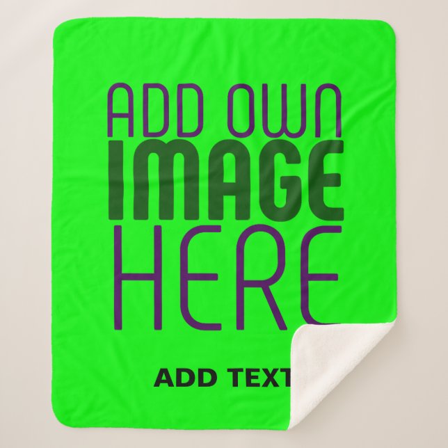 MODERNE, EDITABLE LIME GREEN BILDTEXTVORLAGE SHERPADECKE (Vorderseite)