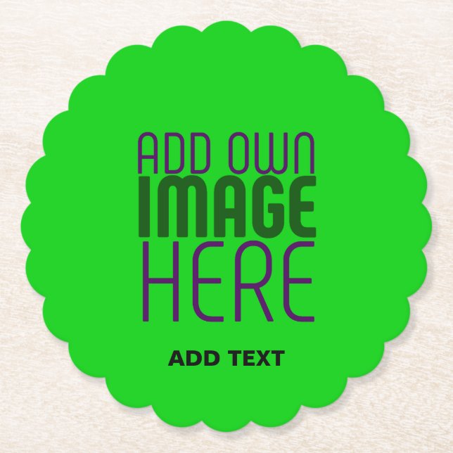MODERNE, EDITABLE LIME GREEN BILDTEXTVORLAGE UNTERSETZER (Vorderseite)