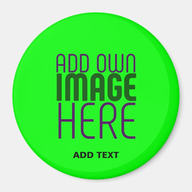 MODERNE, EDITABLE NEON GREEN IMAGE TEMPLATE MAGNET (Vorne)