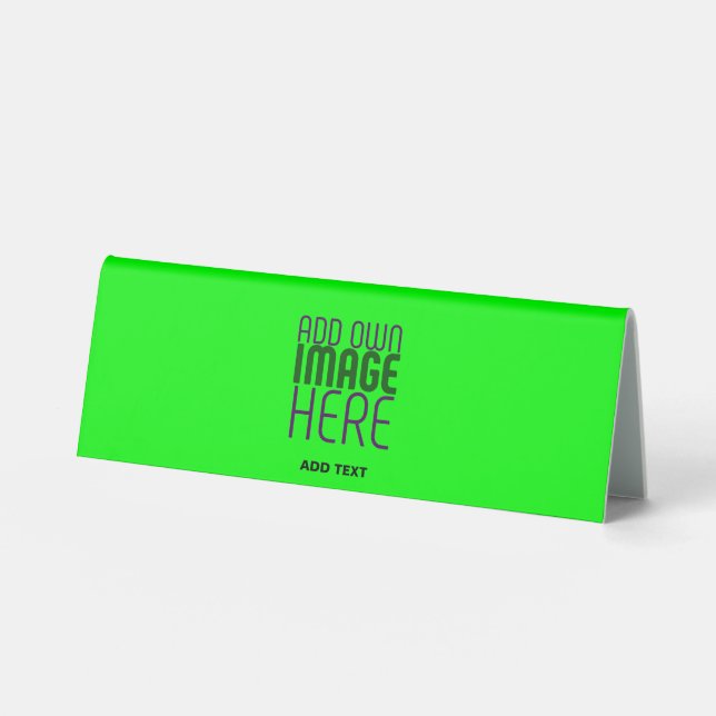 MODERNE, EDITABLE NEON GREEN IMAGE TEMPLATE TISCHAUFSTELLER  (Vorderseite)