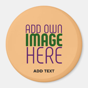 MODERNE EDITABLE PEACH ORANGE IMAGE TEMPLATE MAGNET