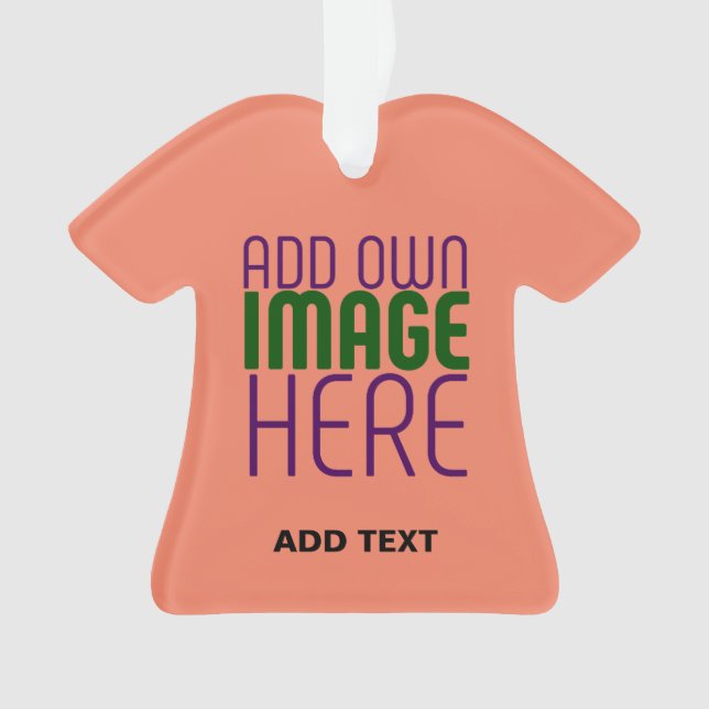 MODERNE EDITABLE PEACH ORANGE IMAGE TEMPLATE ORNAMENT (Vorderseite)