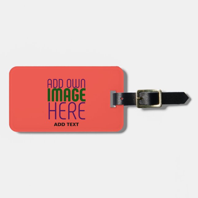MODERNE EDITABLE RED ORANGE IMAGE TEMPLATE GEPÄCKANHÄNGER (Vorderseite horizontal)
