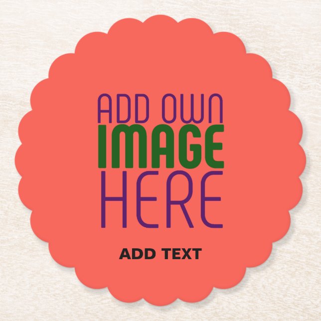MODERNE EDITABLE RED ORANGE IMAGE TEMPLATE UNTERSETZER (Vorderseite)