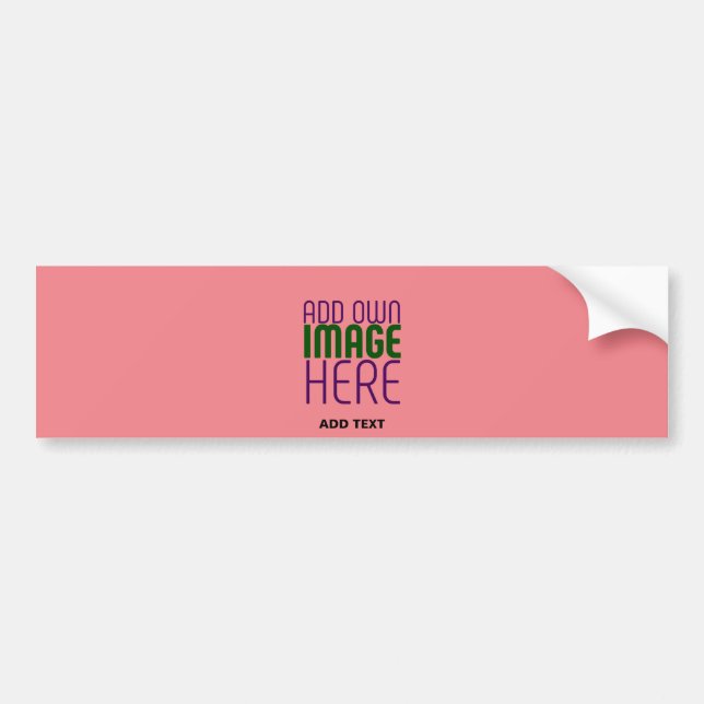 MODERNE, EDITABLE SALMON PINK BILDTEMPLATE AUTOAUFKLEBER (Vorne)