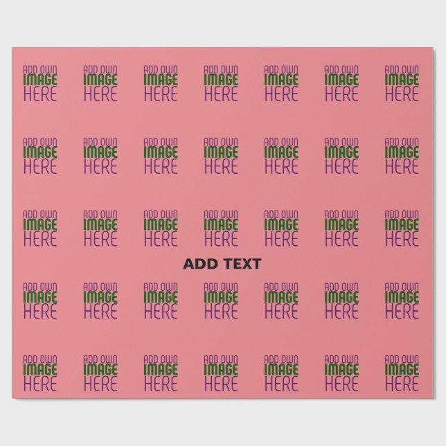 MODERNE, EDITABLE SALMON PINK BILDTEMPLATE GESCHENKPAPIER (Flach)