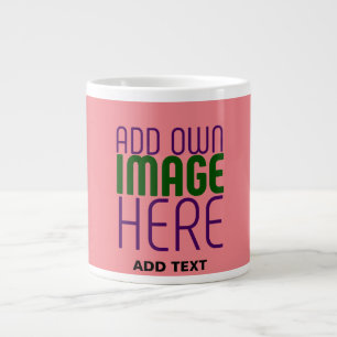 MODERNE, EDITABLE SALMON PINK BILDTEMPLATE Jumbo-Tasse