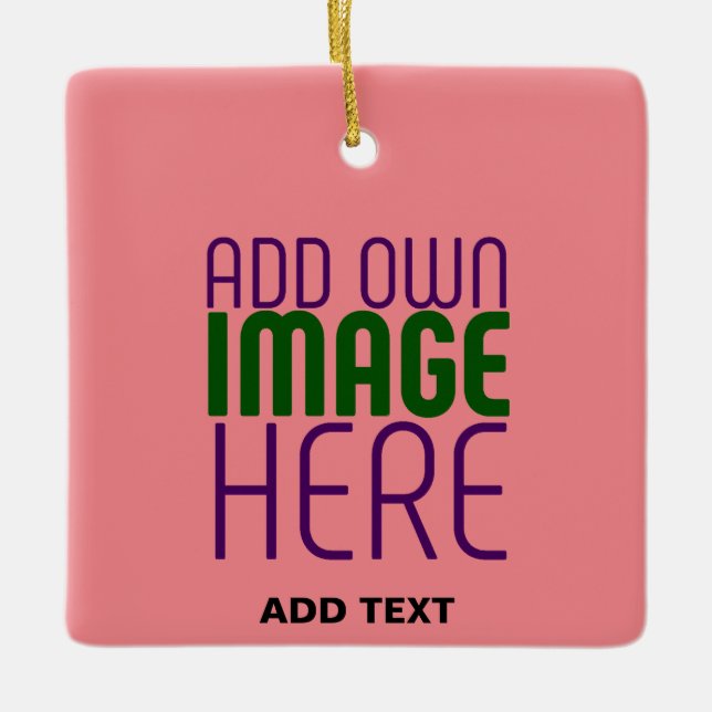 MODERNE, EDITABLE SALMON PINK BILDTEMPLATE KERAMIKORNAMENT (Vorderseite)