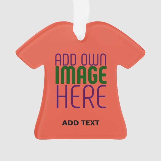 MODERNE EDITABLE TOMATO RED IMAGE TEXT TEMPLATE ORNAMENT (Vorderseite)