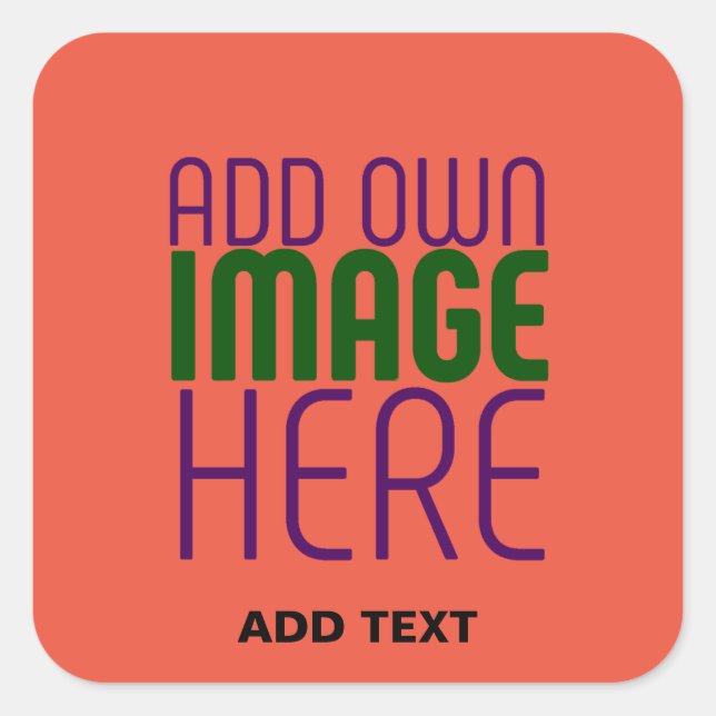 MODERNE EDITABLE TOMATO RED IMAGE TEXT TEMPLATE QUADRATISCHER AUFKLEBER (Vorderseite)