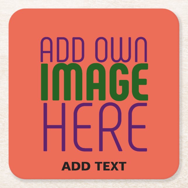 MODERNE EDITABLE TOMATO RED IMAGE TEXT TEMPLATE RECHTECKIGER PAPPUNTERSETZER (Vorderseite)