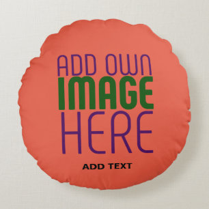 MODERNE EDITABLE TOMATO RED IMAGE TEXT TEMPLATE RUNDES KISSEN