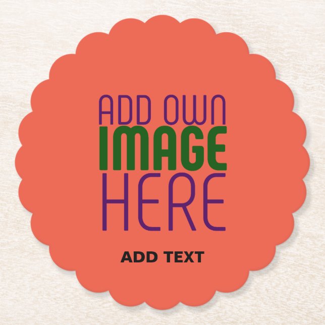 MODERNE EDITABLE TOMATO RED IMAGE TEXT TEMPLATE UNTERSETZER (Vorderseite)