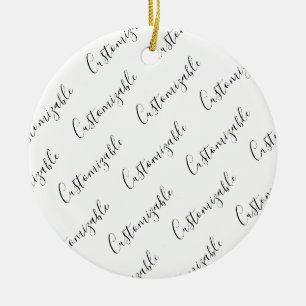 Moderne editierbare Skripttextvorlage Schwarz & Keramik Ornament