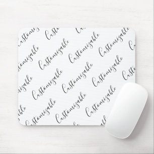 Moderne editierbare Skripttextvorlage Schwarz & Mousepad