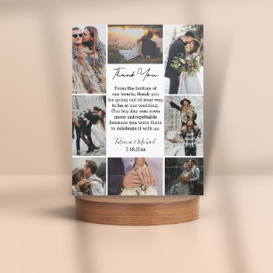 Moderne Editoriale 8-Foto-Collage-Hochzeit Dankeskarte