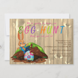 Moderne Ei Hunt Ostersonnige Hase Custom Einladung