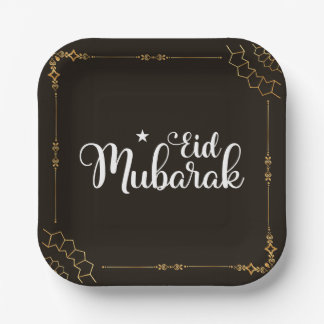 Moderne Eid Mubarak Black Gold Eid Teller