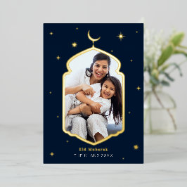 Moderne Eid Mubarak Holiday Foil Einladung