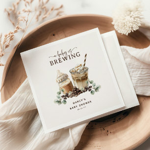 Moderne 'Ein Baby braut sich zusammen' Kaffee-Baby Serviette