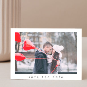 Moderne einfache 2-Foto-Hochzeit Speichern Sie das Postkarte