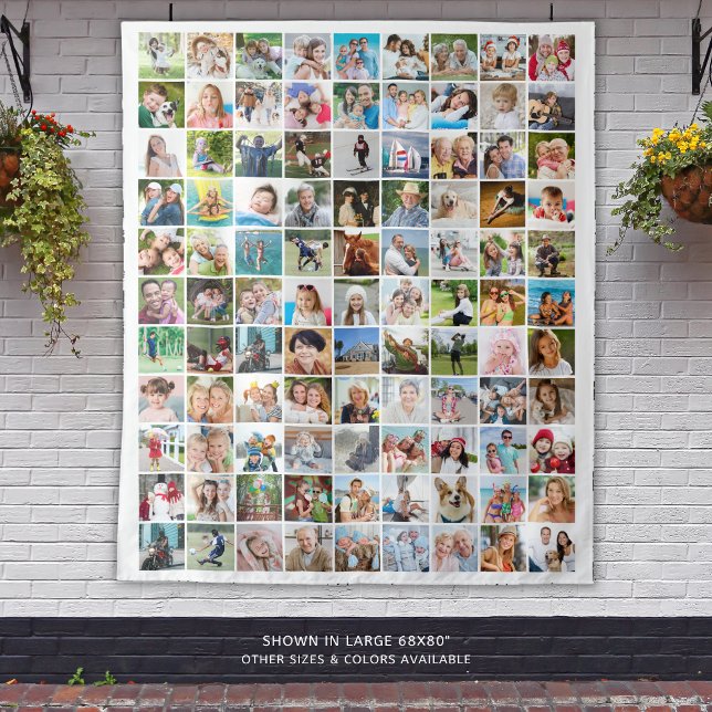 Moderne einfache 99-Foto Collage Hintergrund Wandteppich (Von Creator hochgeladen)