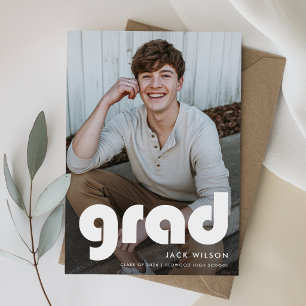 Moderne einfache Abschlussfotos für die Graduierun Dankeskarte