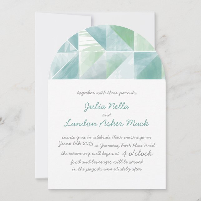 Moderne, einfache Abstrakte Hochzeit Einladung (Rückseite)