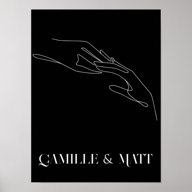 Moderne, einfache Abstrakte Linie Art ,boho chic P Poster (Vorne)