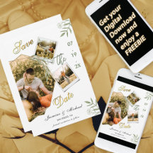 Moderne Einfache Add-Fotos Sage Green Elegante Gol