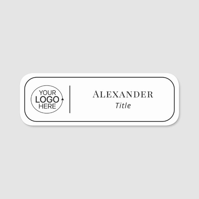 Moderne, einfache Add-On-Logos Namensschild (Vorderseite)